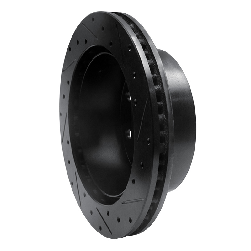 Ford E-250 Econoline Brake Rotor (1) - Rear Left - R1 Concepts - Drilled & Slotted - Black - `99-`07